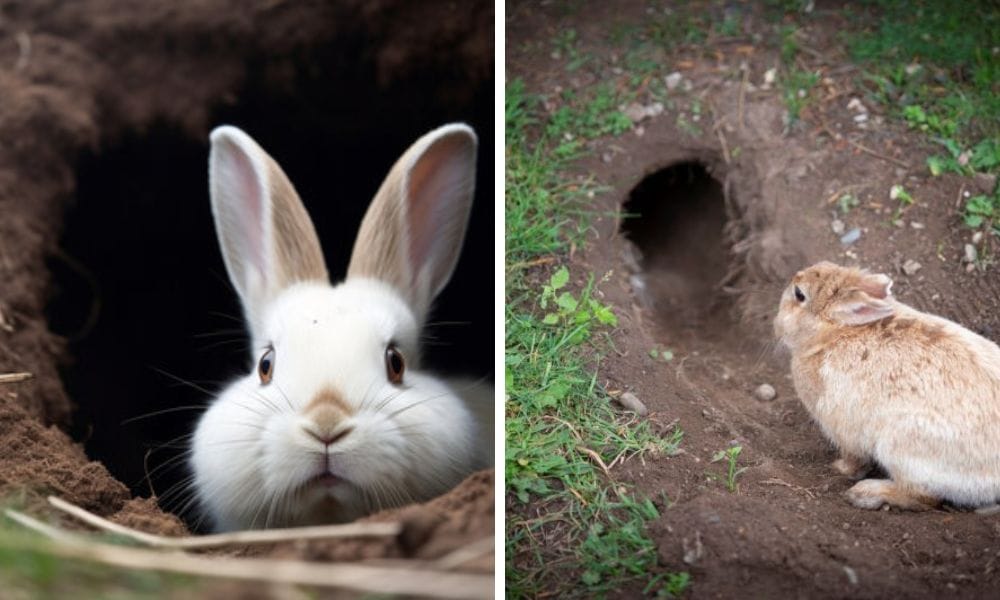 Rabbit hole of wild Rabbits